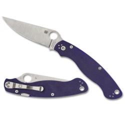 C36GPDBL2 Couteau pliant Spyderco Military 2 G10 bleu