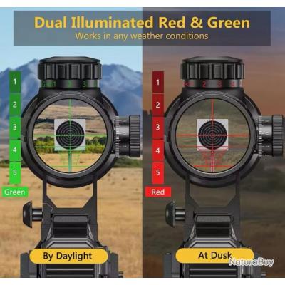 Lunette de tir bestsight 3-9x40 EG RÉTICULE LUMINEUX 20 ou 11 mm ...