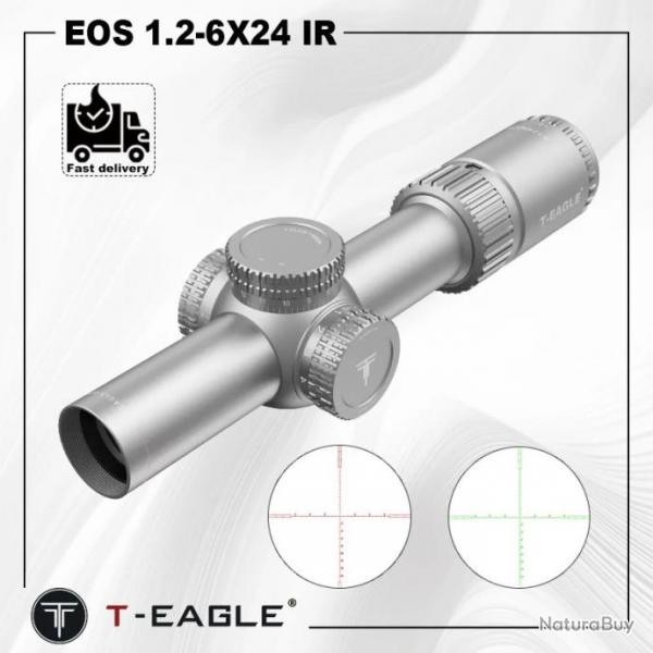 T-Eagle EOS 1.2-6X24 IR ARGENT 11mm haut - paiement en 3 ou 4 fois - LIVRAISON GRATUITE !!!