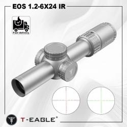 T-Eagle EOS 1.2-6X24 IR ARGENT 20mm bas - paiement en 3 ou 4 fois -LIVRAISON GRATUITE !!