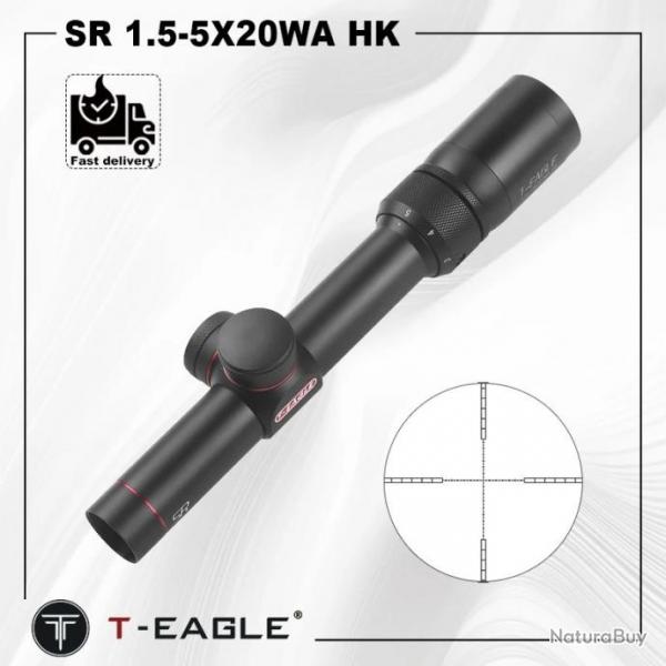 T-Eagle 1.5-5X20  20MM BAS - paiement en 3 ou 4 fois - LIVRAISON GRATUITE !!!