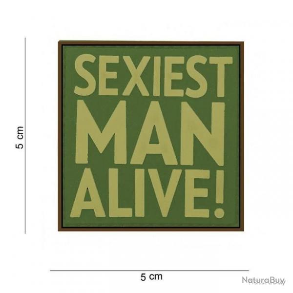 Patch PVC "SEXIEST MAN ALIVE !" vert JTG