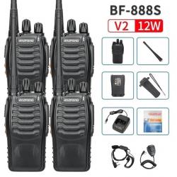 Lot de 4 Talkies-walkies Baofeng BF-888S (Micros et écouteurs x4) - LIVRAISON GRATUITE