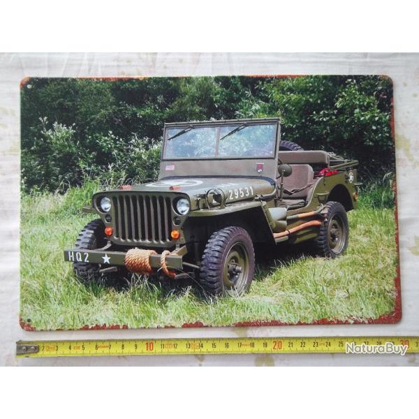 dcoration muse plaque mtal vintage jeep militaire