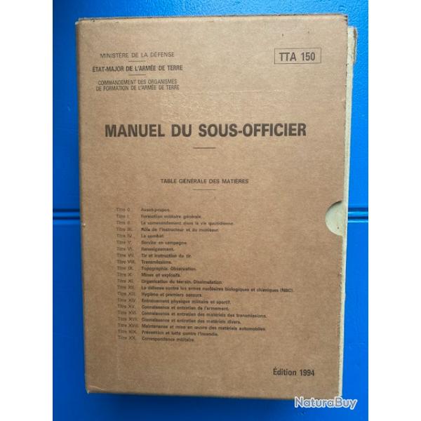 manuel du sous-officier, arme de terre, TTA 150 - dition 1994