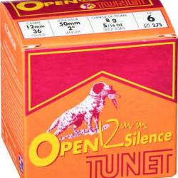 TUNET Cartouches de chasse OPEN 12 mm Silence - par boite de 25  36  / 50  8g