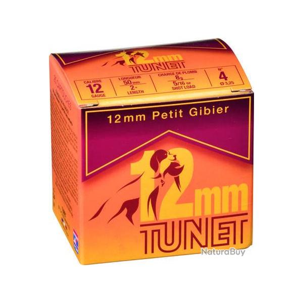 TUNET Cartouches de chasse PETIT GIBIER 12mm petit calibre par boite de 25 36 50 8g