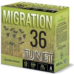 TUNET Cartouches de chasse MIGRATION 36 - par boite de 25  12  / 70  36g