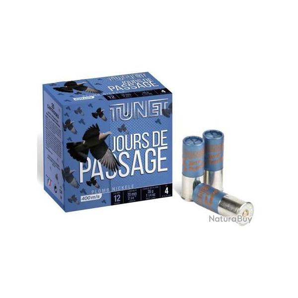 TUNET Cartouches de chasse JOURS DE PASSAGE par boite de 25 12 70 35g