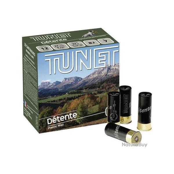 TUNET Cartouches de chasse DETENTE - par boite de 25  12  / 70  32g