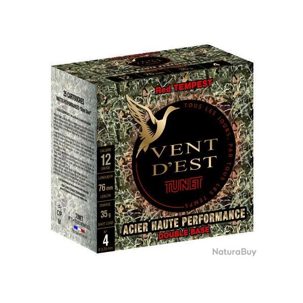 TUNET Cartouches de chasse RED TEMPEST HP - par boite de 25  12  / 76  35g