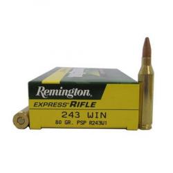 REMINGTON Balles de chasse Psp pointue - par boite de 20  243 WINCHESTER   80Gr