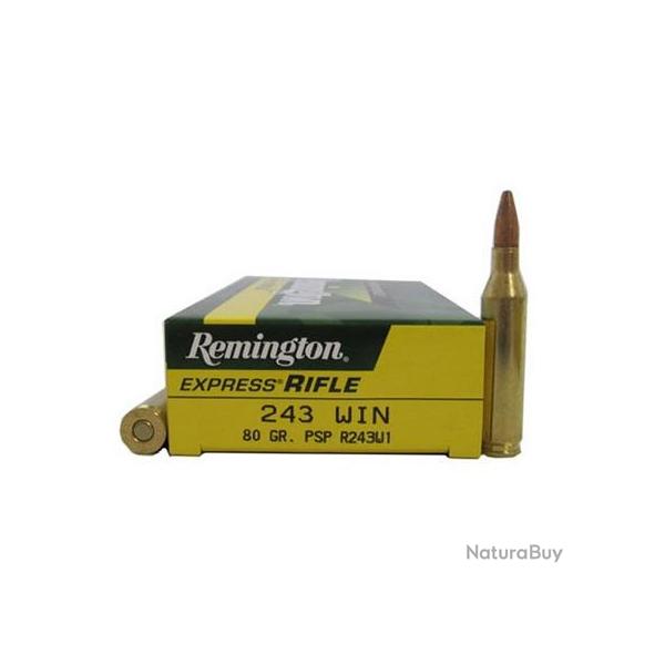 REMINGTON Balles de chasse Psp pointue - par boite de 20  243 WINCHESTER   80Gr