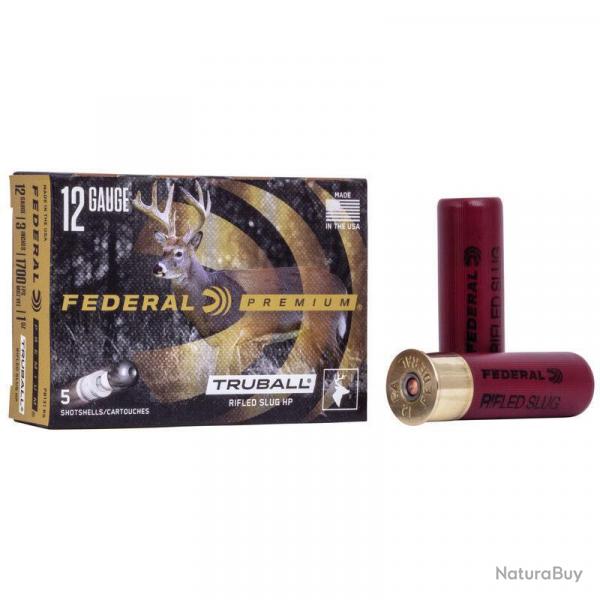 FEDERAL Cartouches de chasse Truball rifled slug hp 12/76 - par boite de 5  12  / 76