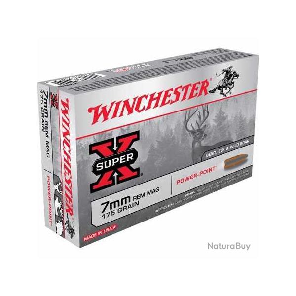 WINCHESTER Balles de chasse Power point - par boite de 20  7mm REMINGTON MAGNUM   175Gr