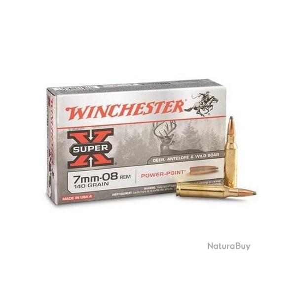 WINCHESTER Balles de chasse Power point - par boite de 20  7-08 REMINGTON   140Gr