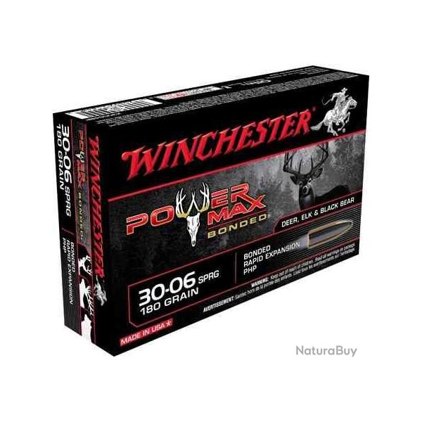 WINCHESTER Balles de chasse Power max bonded - par boite de 20  30-06 SPRINGFIELD   180Gr