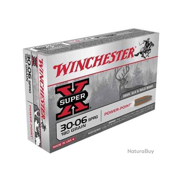 WINCHESTER Balles de chasse Power point - par boite de 20  30-06 SPRINGFIELD   180Gr