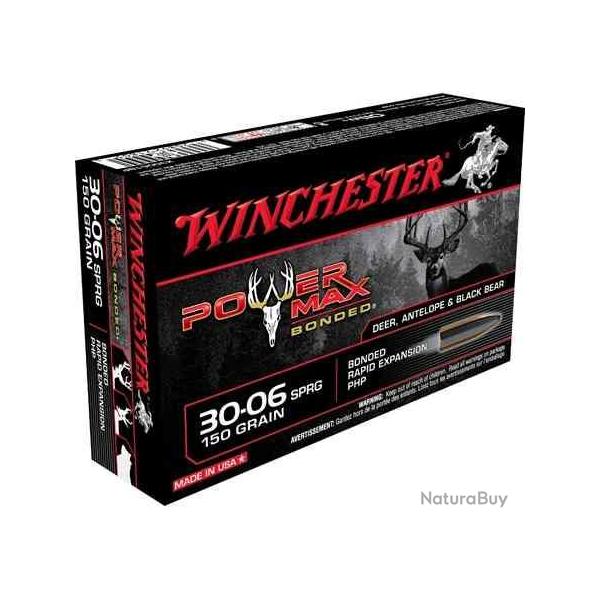 WINCHESTER Balles de chasse Power max bonded - par boite de 20  30-06 SPRINGFIELD   150Gr