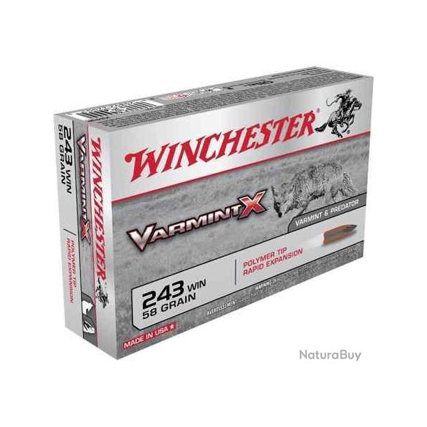 WINCHESTER Balles de chasse Varmint x - par boite de 20  243 WINCHESTER   58Gr