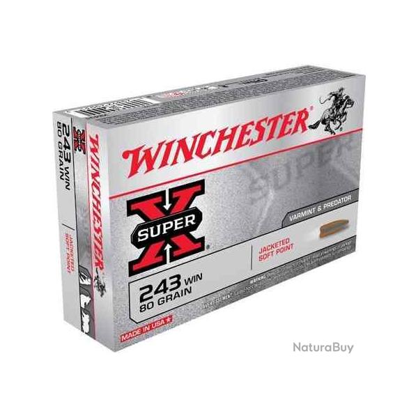 WINCHESTER Balles de chasse Power point - par boite de 20  243 WINCHESTER   80Gr