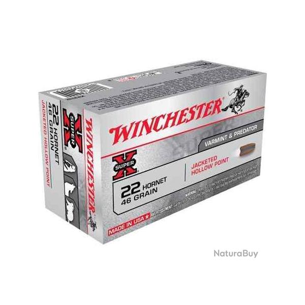 WINCHESTER Balles de chasse Hollow point - par boite de 50  22 HORNET   46Gr