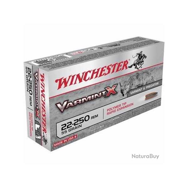 WINCHESTER Balles de chasse Varmint x - par boite de 20  22-250 REMINGTON   55Gr