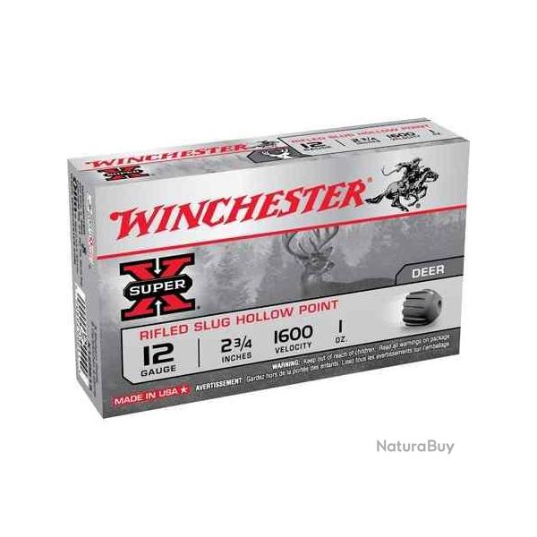 WINCHESTER Cartouches de chasse Slug - par boite de 5  12  / 70  28g