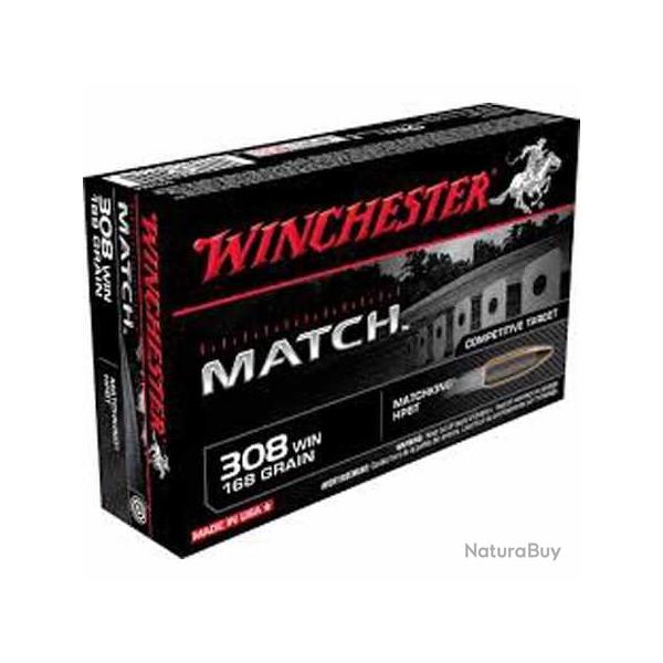 WINCHESTER Balles de chasse Match bthp - par boite de 20  308 WINCHESTER   168Gr