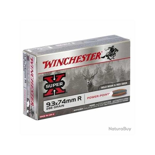 WINCHESTER Balles de chasse Power point - par boite de 20  9,3 x 74 R   286Gr