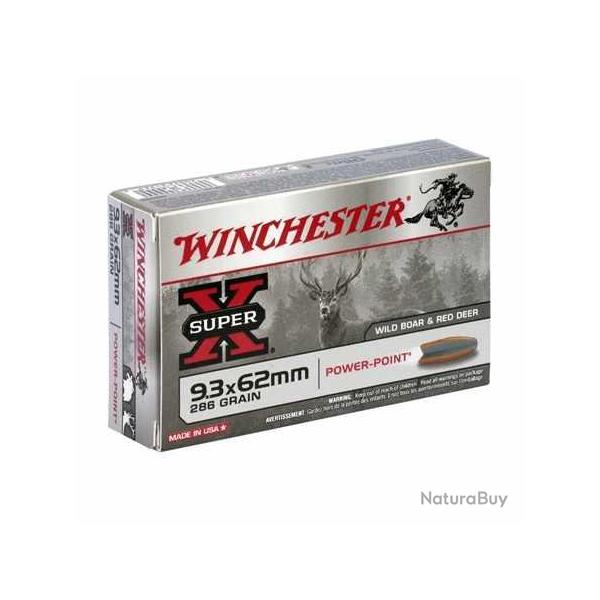 WINCHESTER Balles de chasse Power point - par boite de 20  9,3 x 62   286Gr