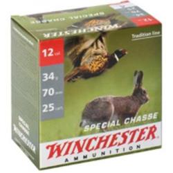 WINCHESTER Cartouches de chasse Spécial chasse nickelé par boite de 25 12 70 34g