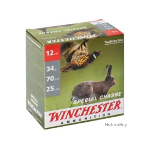 WINCHESTER Cartouches de chasse Spcial chasse nickel par boite de 25 12 70 34g