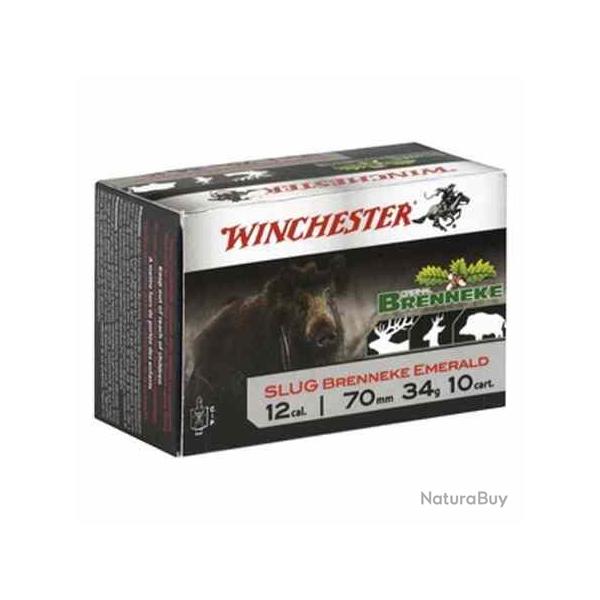 WINCHESTER Cartouches de chasse Brenneke emraude - par boite de 10  12  / 70  34g