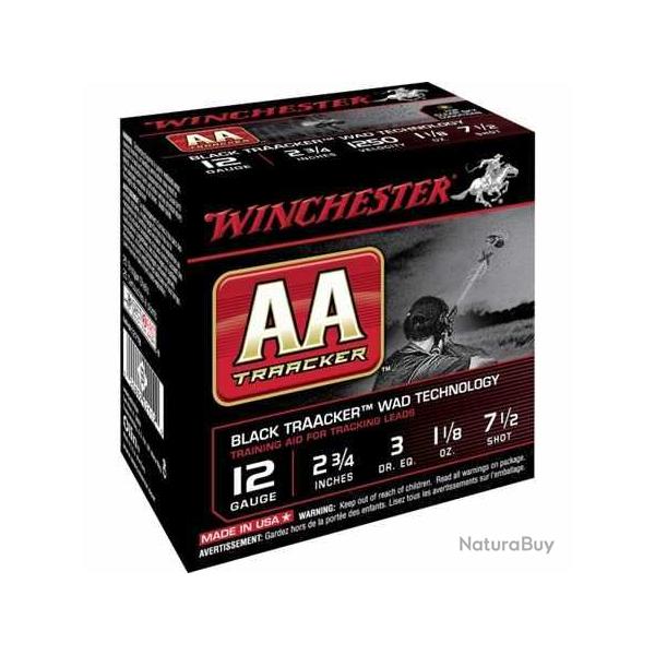 WINCHESTER Cartouches de chasse Traacker noire - par boite de 25  12  / 70  32g