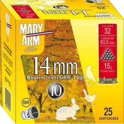 MARY ARM Cartouches de chasse 14 mm - par boite de 25  28  / 63  15g - 9