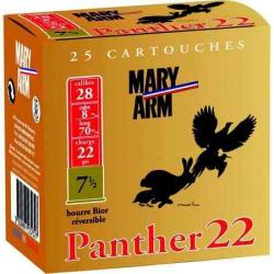 MARY ARM Cartouches de chasse Panther 22 - par boite de 25  28  / 70  22g - 7.5