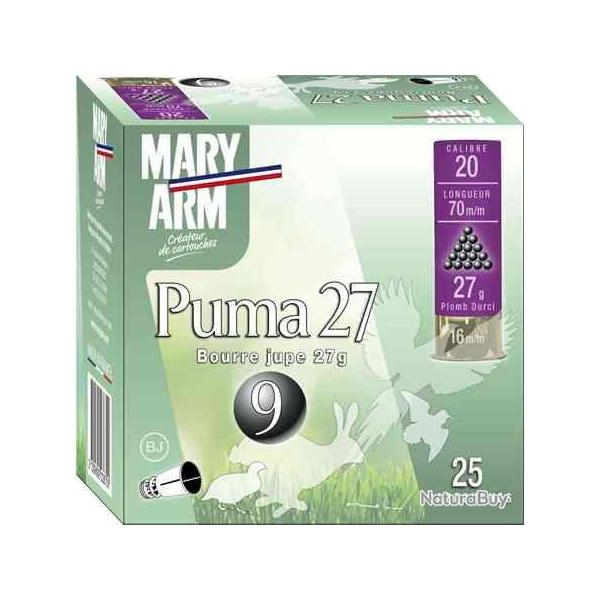 MARY ARM Cartouches de chasse Puma 27 - par boite de 25  20  / 70  27g - 7.5