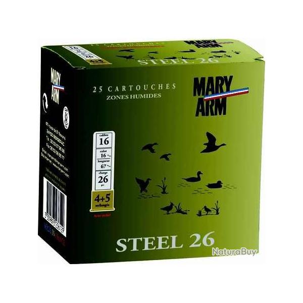 MARY ARM Cartouches de chasse Steel 26 - par boite de 25  16  / 67  26g