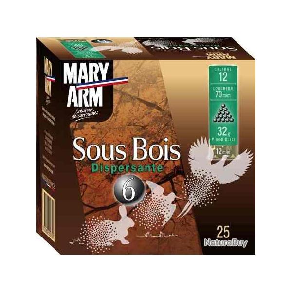 MARY ARM Cartouches de chasse Sous bois par boite de 25 12 70 32g