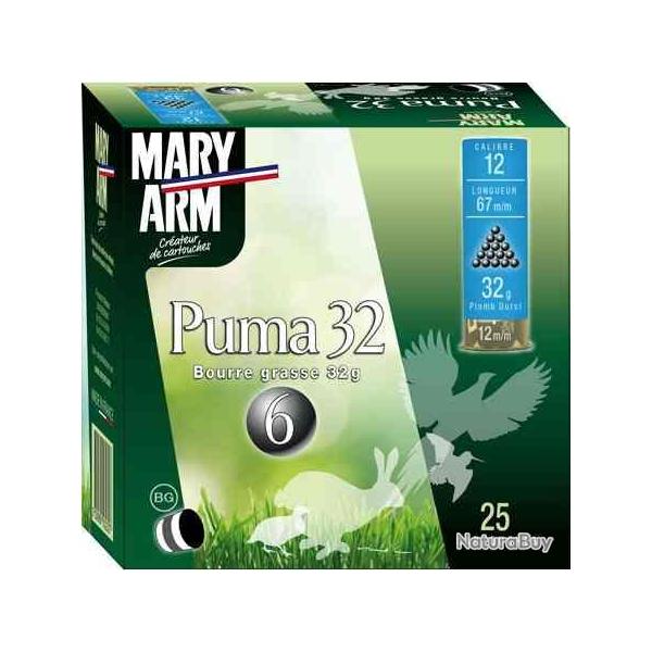 MARY ARM Cartouches de chasse Puma 32 - par boite de 25  12  / 67  32g - 7