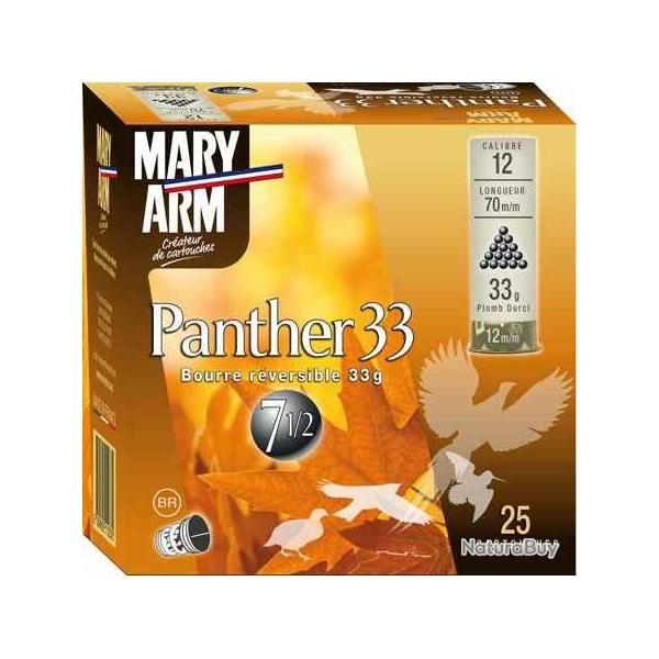 MARY ARM Cartouches de chasse Panther 33 - par boite de 25  12  / 70  32g - MUNITIONS LISSES , 12 , 