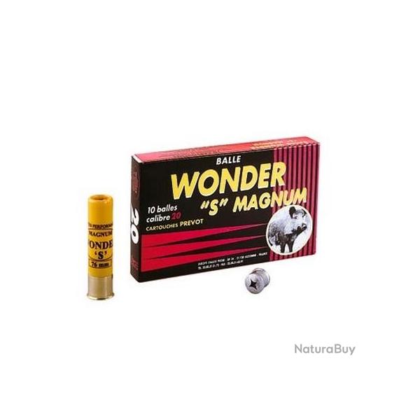 PREVOT Cartouches de chasse Wonder s magnum expansive - par boite de 10  20  / 76  18g