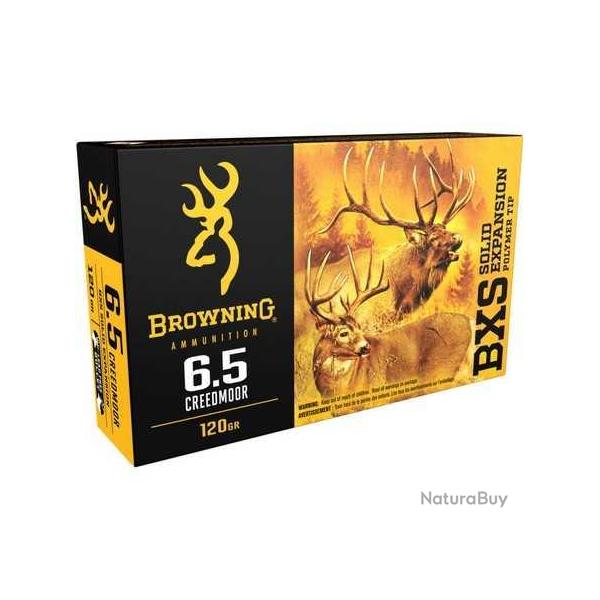 BROWNING Balles de chasse Bxs - par boite de 20  6,5 CREEDMOOR   120Gr