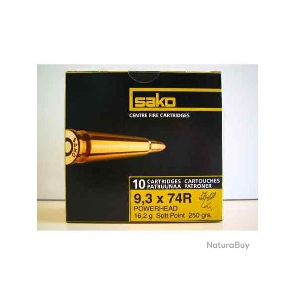 SAKO Balles de chasse Powerhead - par boite de 10  9,3 x 74 R   250Gr