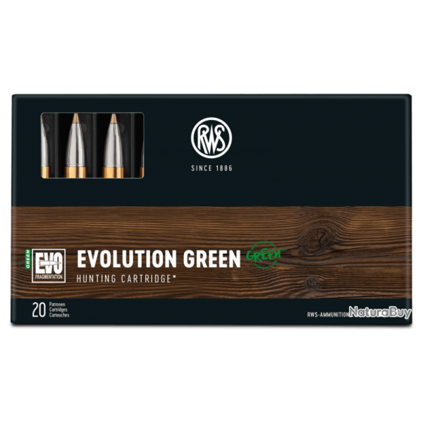 RWS Balles de chasse Evo green - par boite de 20  9,3 x 74 R   184Gr