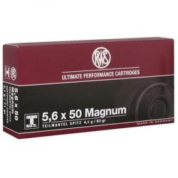 RWS Balles de chasse Tm t-mantel - par boite de 20  5,6 x 50 R MAGNUM   63Gr