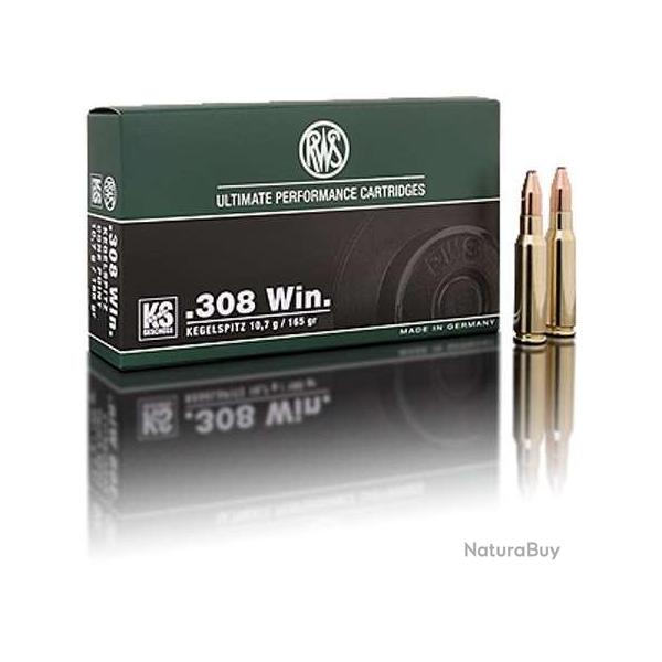 RWS Balles de chasse Ks conique - par boite de 20  308 WINCHESTER   150Gr