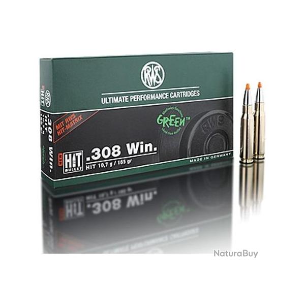 RWS Balles de chasse Hit - par boite de 20  308 WINCHESTER   165Gr