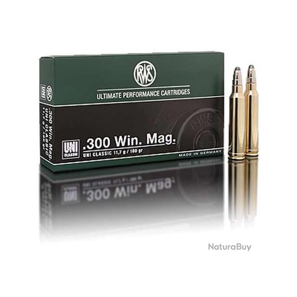 RWS Balles de chasse Uni classic - par boite de 20  300 WINCHESTER MAGNUM   181Gr